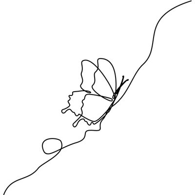 Butterfly continuous line drawing black Thumbnail