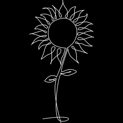 Sunflower continuous line drawing white Thumbnail