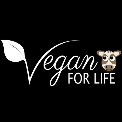 Vegan for life white - cow Thumbnail